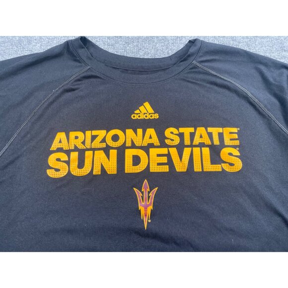 Adidas Arizona State Sun Devils Climalite T-Shirt Mens M Black & Gold Football - Picture 2 of 5